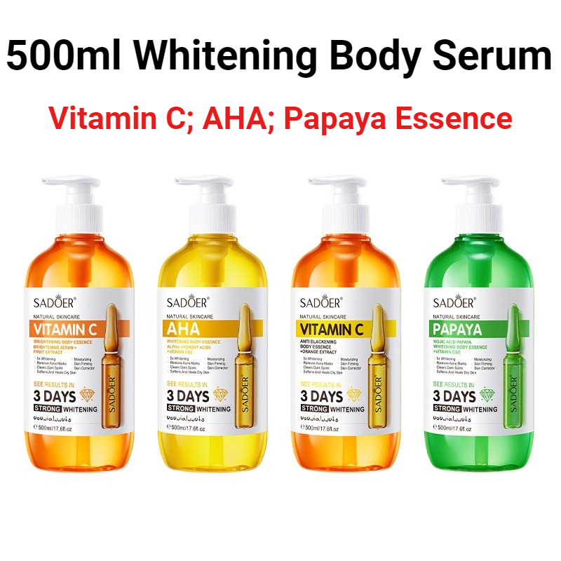 Niacinamide Brightening Serum - Essência Corporal Clareadora SADOER AHA 500ml,