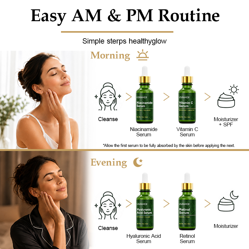 Conjunto de 4PCS de Sérum Faci - Niacinamide Brightening Serum avaliação e preço